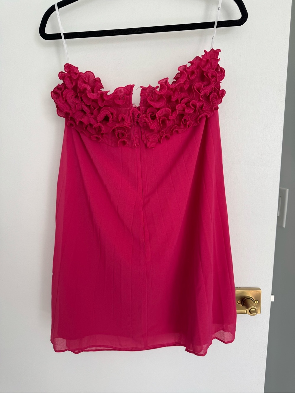 Lulu's Hot Pink Ruffled Mini Dress - Picture 3 of 5